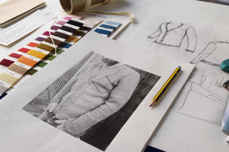 Strickjacke, Janker aus Merinowolle, Schafswolle kbT (kontrolliert biologische Tierhaltung), Cardigan, organic wool, indnat